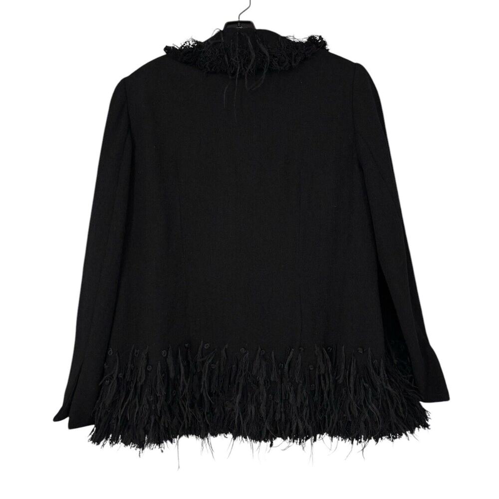Vintage Peggy Jennings Theatre Coat Womens 1X Ostrich Feather Avant Garde Black - Picture 4 of 12